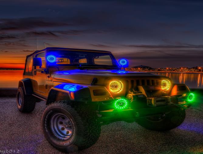 4 кольца 120 мм полный круг Angel Eyes LED чеканка Halo Кольцо для Универсальный автомобилей