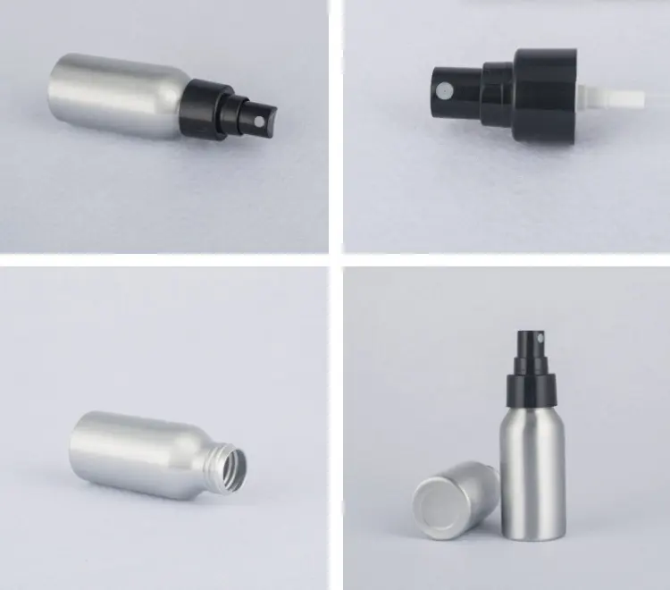 Aluminum Bottle Manufacturing High Quality Essential Oil 30ml 50ml 60ml 100ml 150ml 250ml 300ml Aluminum Cosmetic Spray Bottle With Plastic Lid