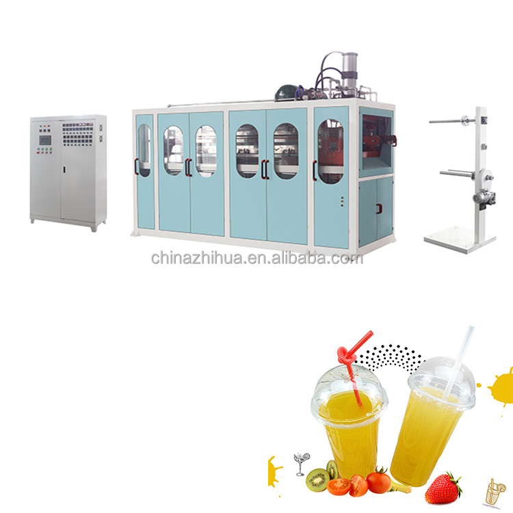 Automatic vacuum forming plastic bowls thermoforming machine
