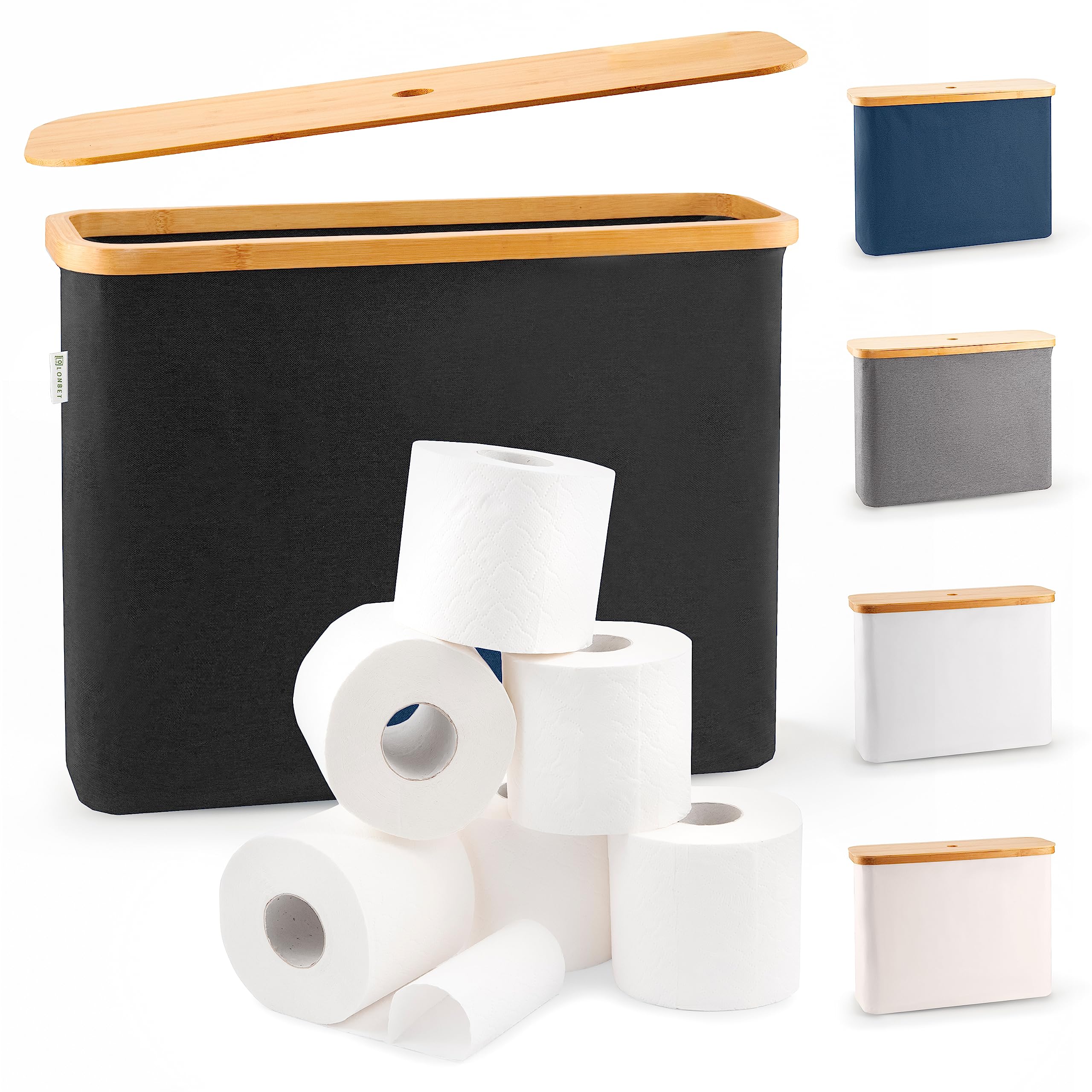 Toilet Paper Storage Basket Toilet Paper Organizer Toilet Paper Holder Stand with Lid Roll Tissue Storage Bin Container