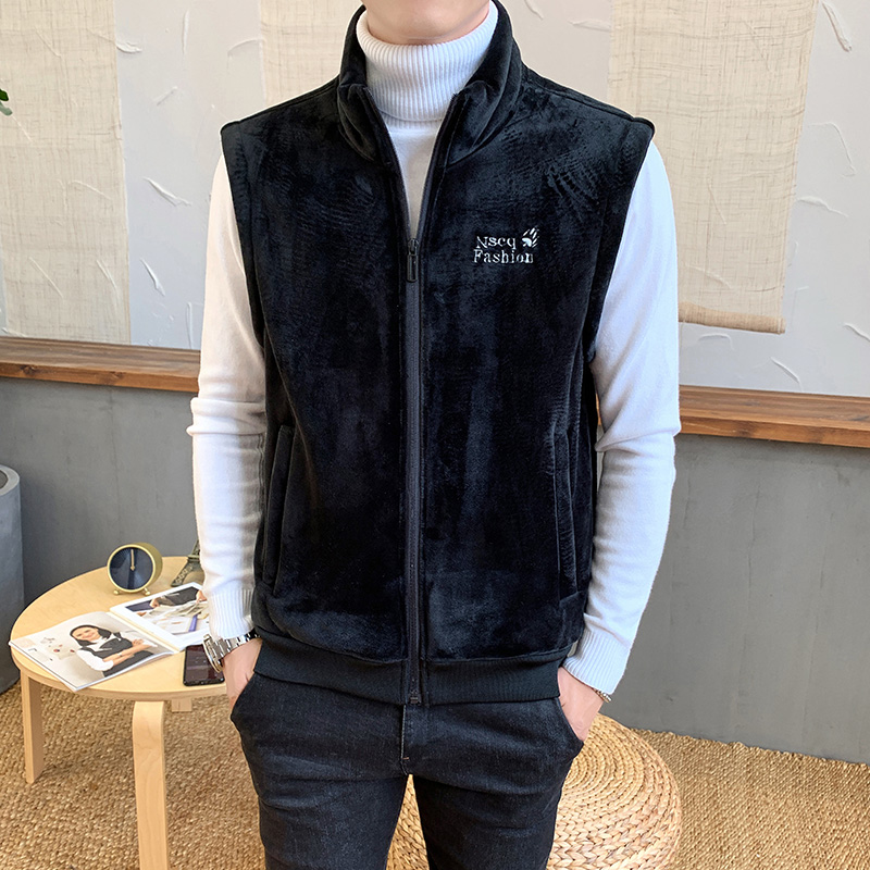 men's autumn winter trend thickened waistcoat outdoor