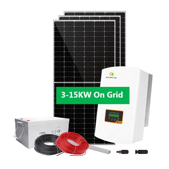 3kw 5kw 8kw 10kw 15kw Solar System On Grid solar generators with solar panels