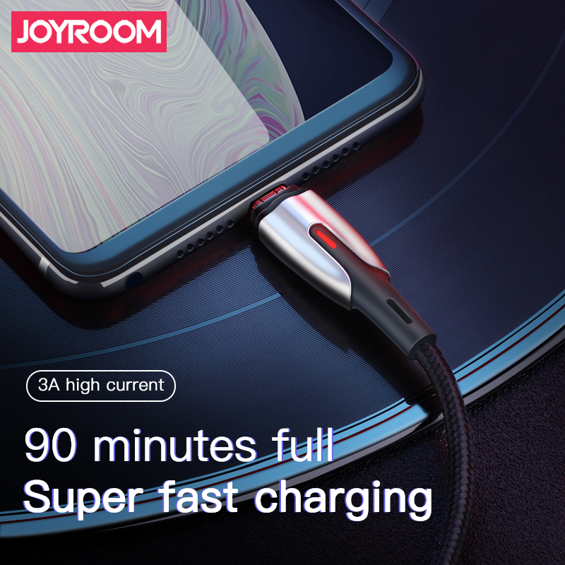 Супербыстрый зарядный кабель для передачи данных JOYROOM 3A, прочный нейлоновый Плетеный телефонный кабель из цинкового сплава для iphone 12 max