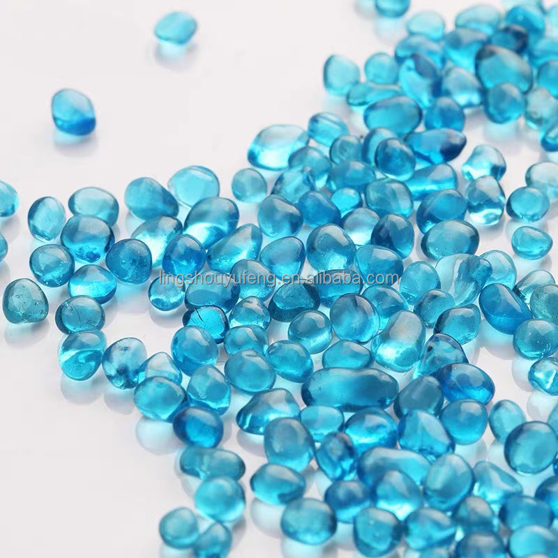 Broken beads mixed garden fish tank decoration colored recycled crushed glass