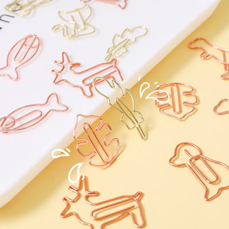 Cute pet metal paper clip student hollow difference needle office study material bookmark clip test paper clip 8