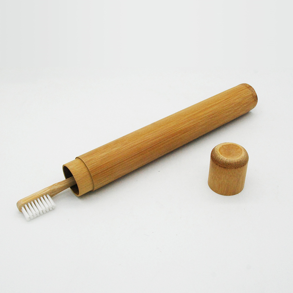 Wanuocraft Customized Eco-friendly Bamboo Tube Case And Bamboo Toothbrush Travel Set