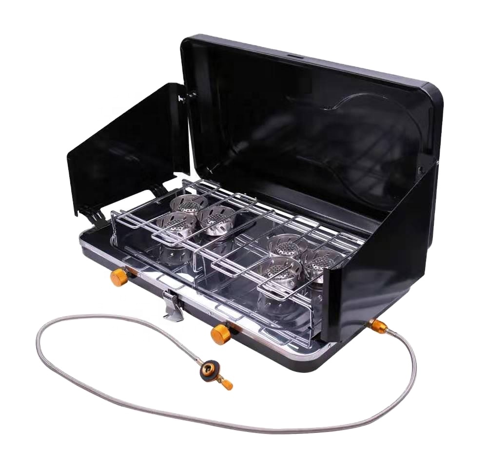 portable folded available high power double burners BDZ-660-E windproof road trip camping gas stove