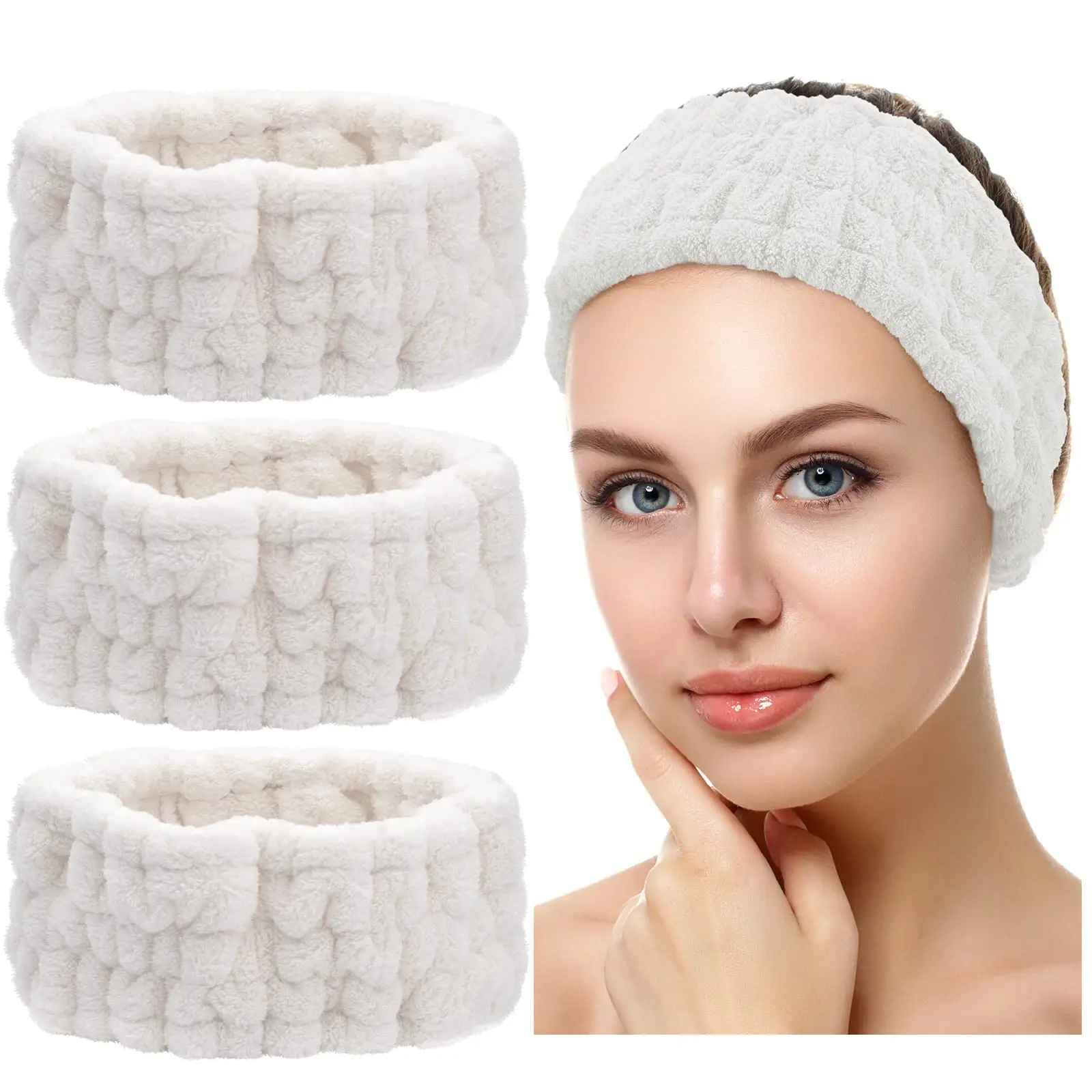 Spa Facial Headband Makeup Washing Face Hairband Yoga Sports Shower Facial Elastic Head Band Wrap for Girls and women