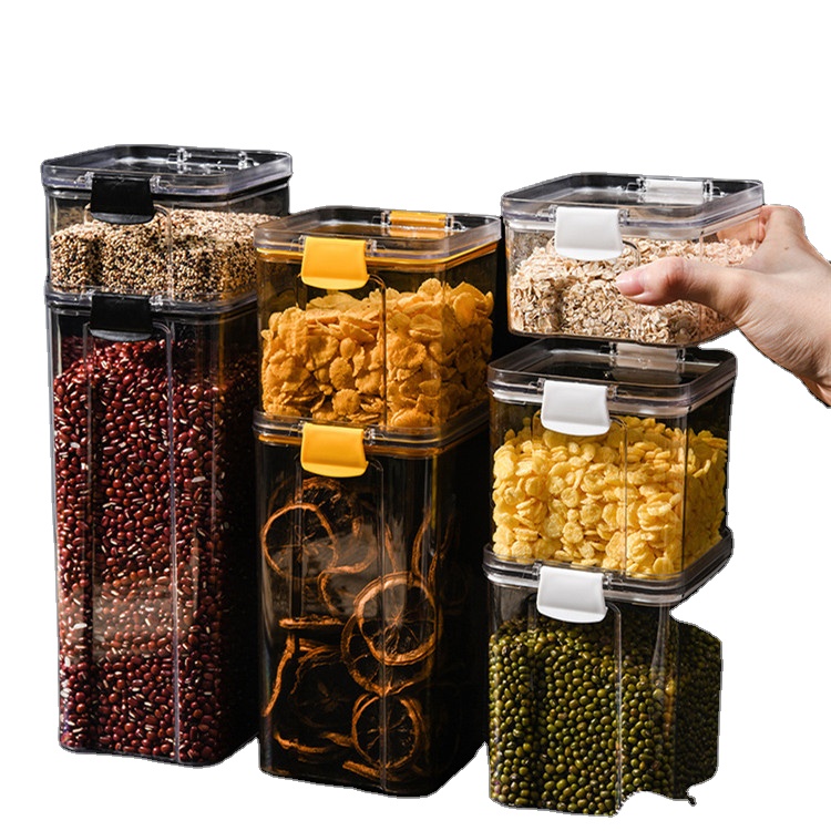 Seal design plastic containers Store food Scented tea nut biscuit other storage boxes   bins storage container kitchen