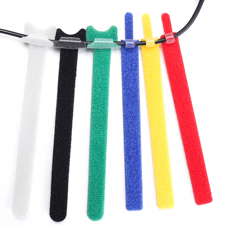 Эко дружественный usb кабель галстук двойной боковой крюк и петля кабельные стяжки ремень