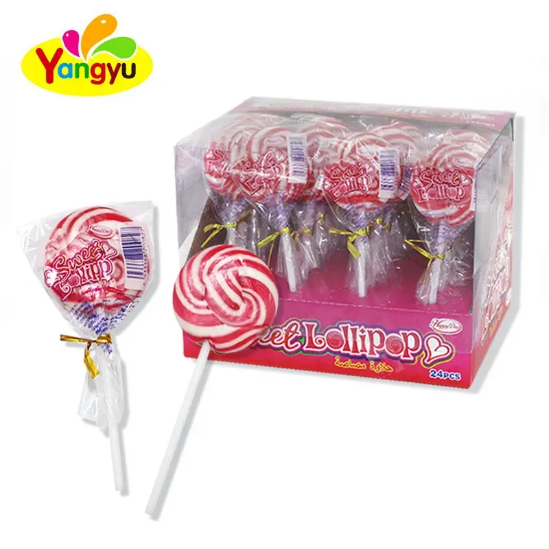 Halal lollipop cartoon round swirl sweet lollipop