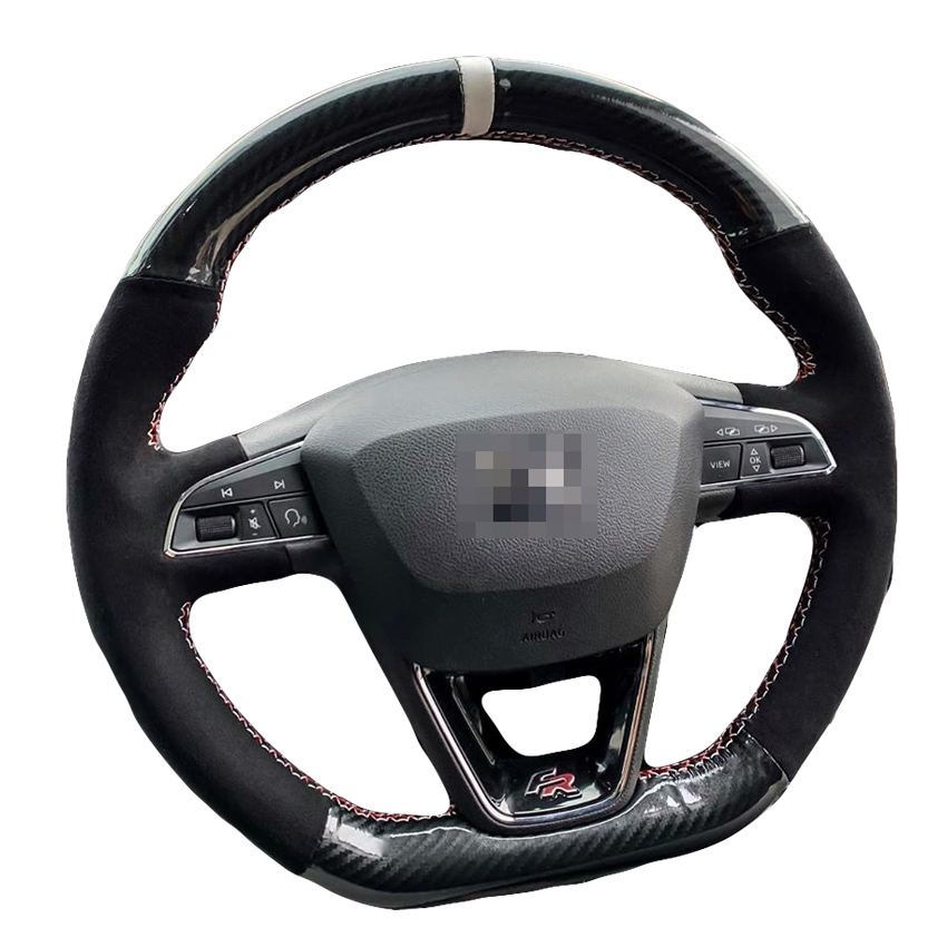 Чехол рулевого колеса из мягкой углеродистой замши для Seat Leon Cupra R Leon ST Ateca FR Ibiza 2013 2014 2015 2016 2017 2018