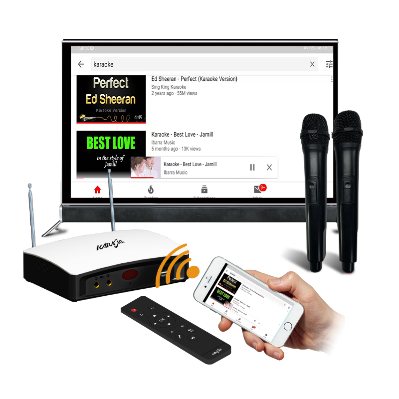 Караоке машина miracast airplay DLNA WiFi Дисплей караоке плеер с беспроводным микрофоном
