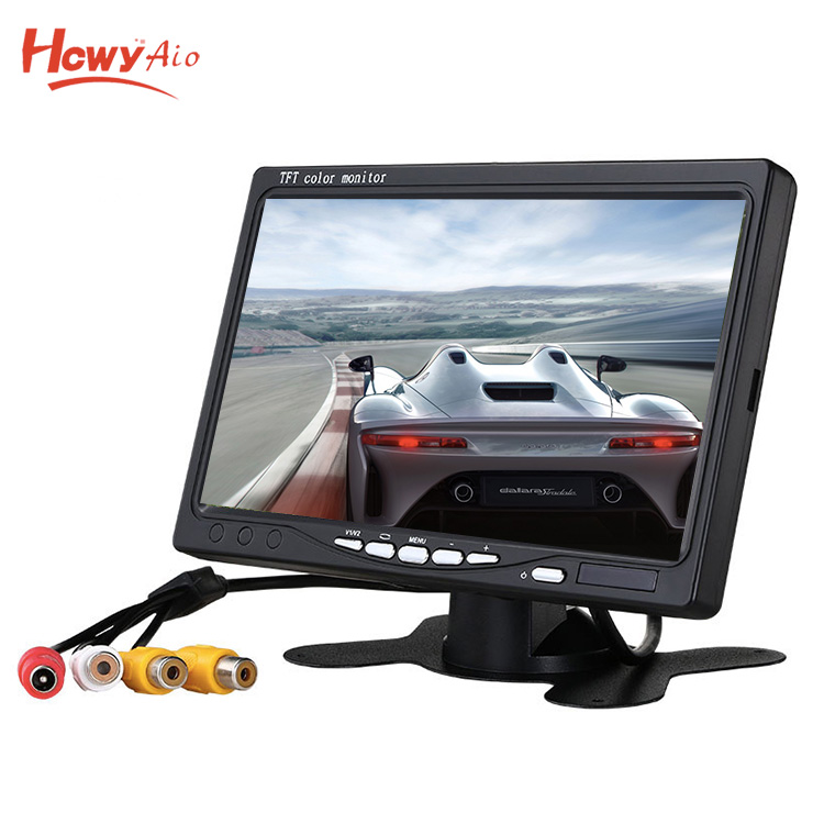 Mini 7" Car PC LCD Display 2 AV TFT LED Monitor Mini Car AV TV Monitor
