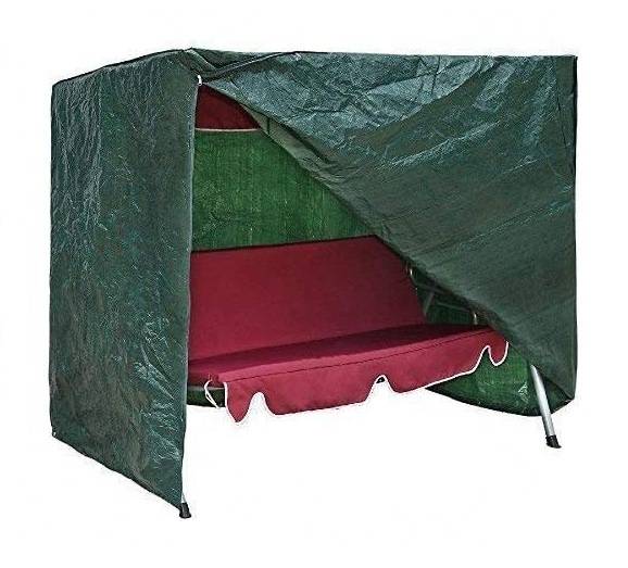 Outdoor Garden Hammock Cover Heavy Duty Waterproof Protection for 3 Seater Home Swing Seat Furniture with Zinc Plated Eyelets
