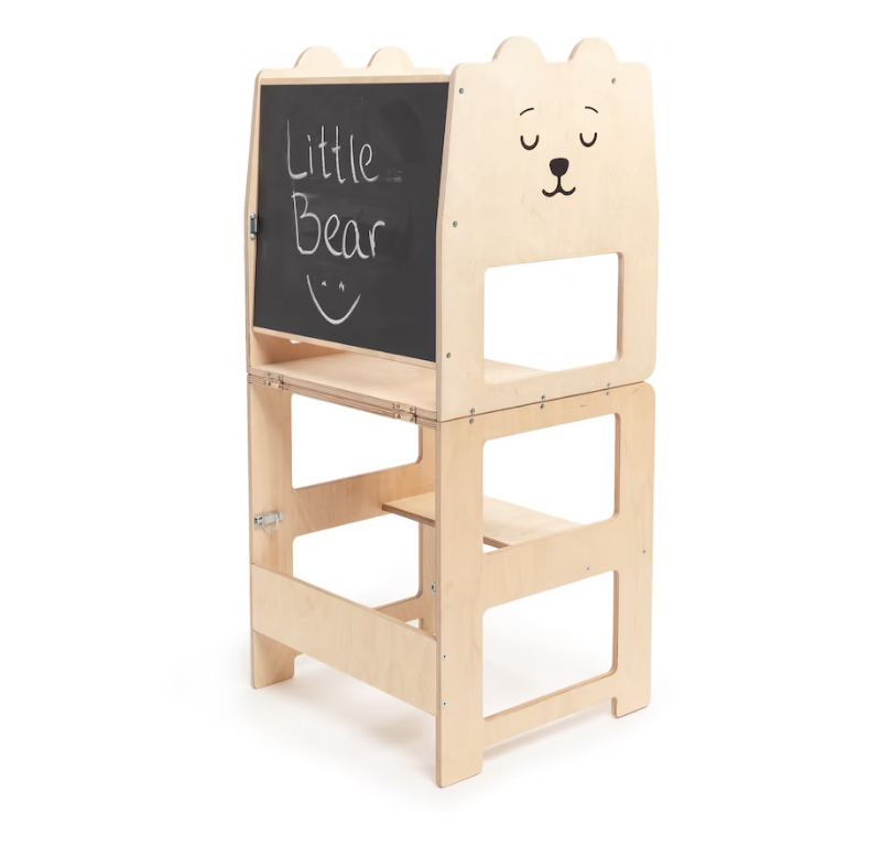 Montessori Kids Learning Tower Adjustable Kitchen Step Stool Platform Helper Tower Toddler Baby Learning Tower Slide For Kids