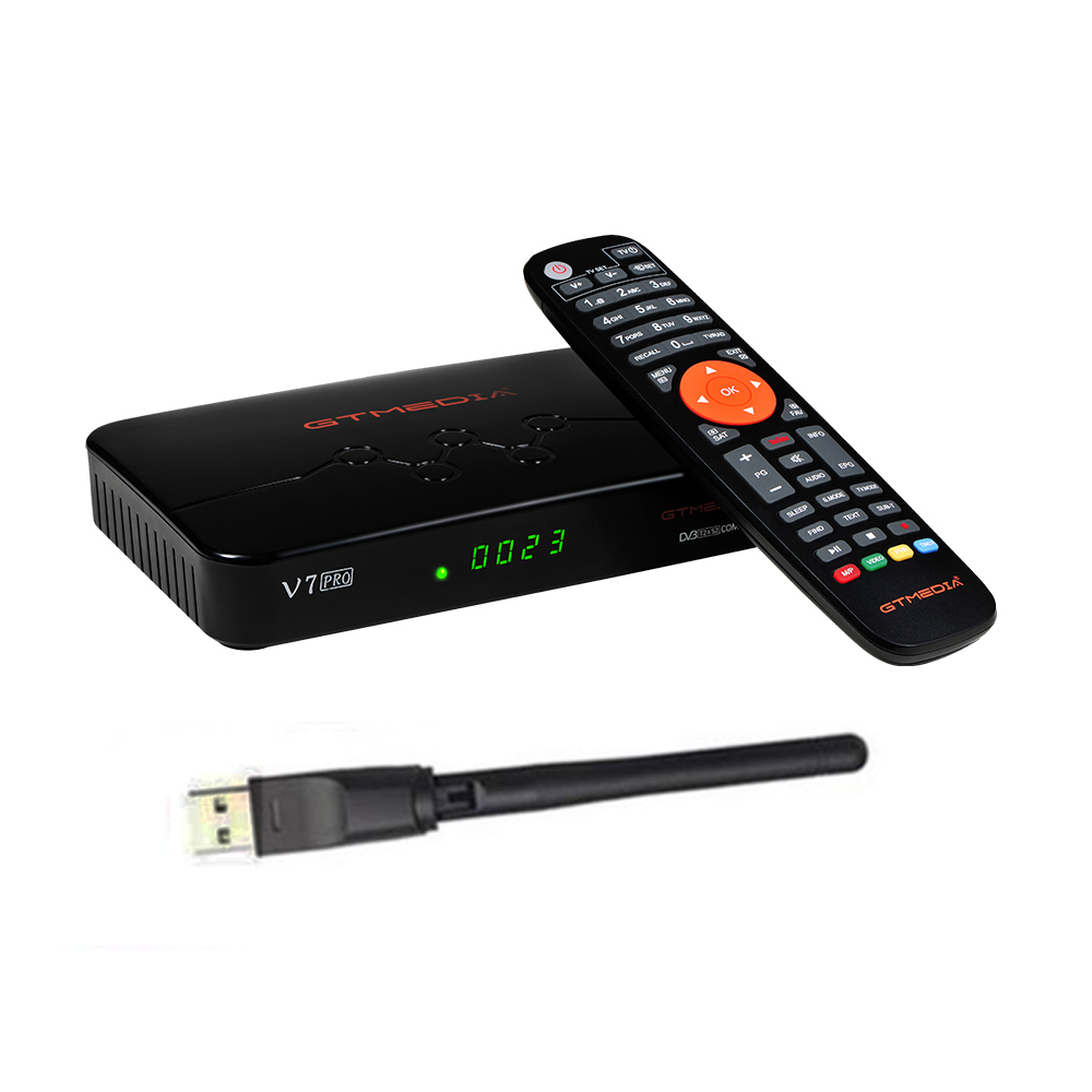 GTmedia V7 Pro-цифра спутниковый телевизионный ресивер DVB-S/S2/S2X + T/T2 H.265 PowerVu Biss Key Cccam Youtube V7 плюс с USB Wi-Fi
