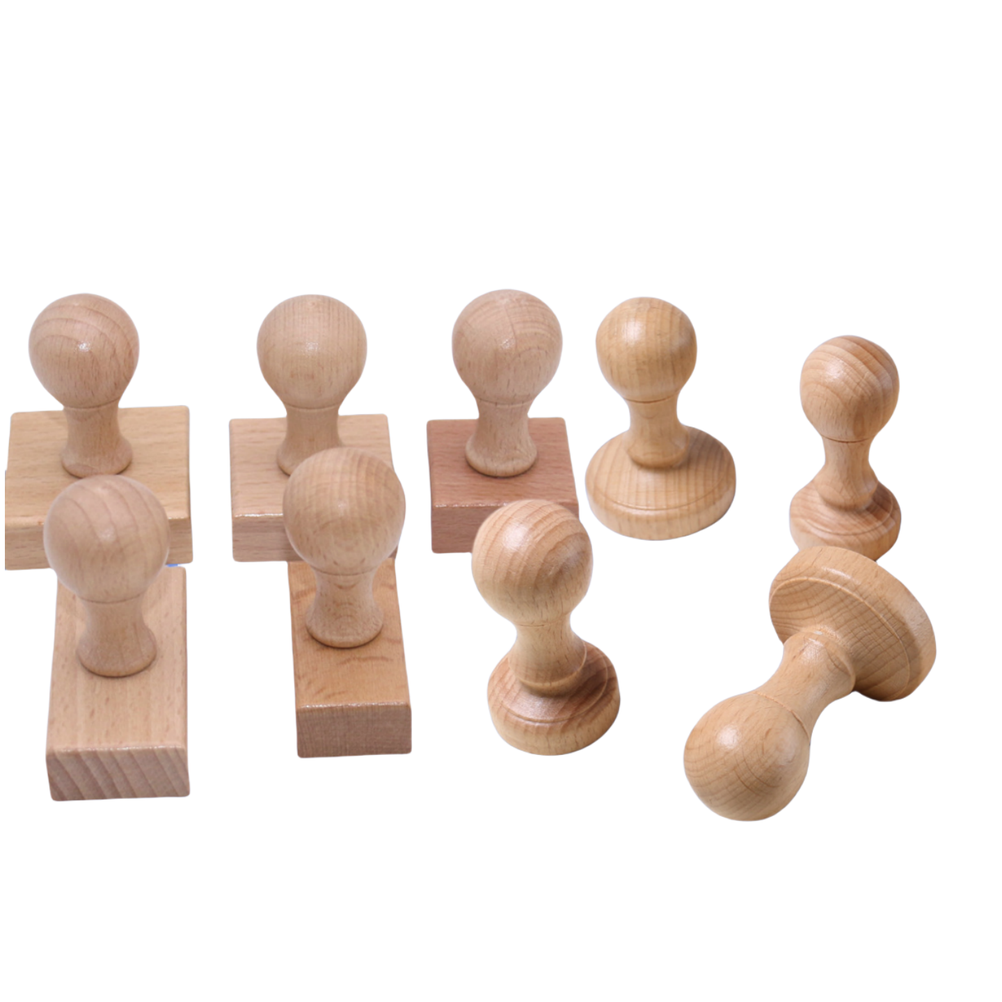 Wholesale Beech Wood Block Spot Material Diy Children's Rubber Stamp Wood Handle Stamp Material