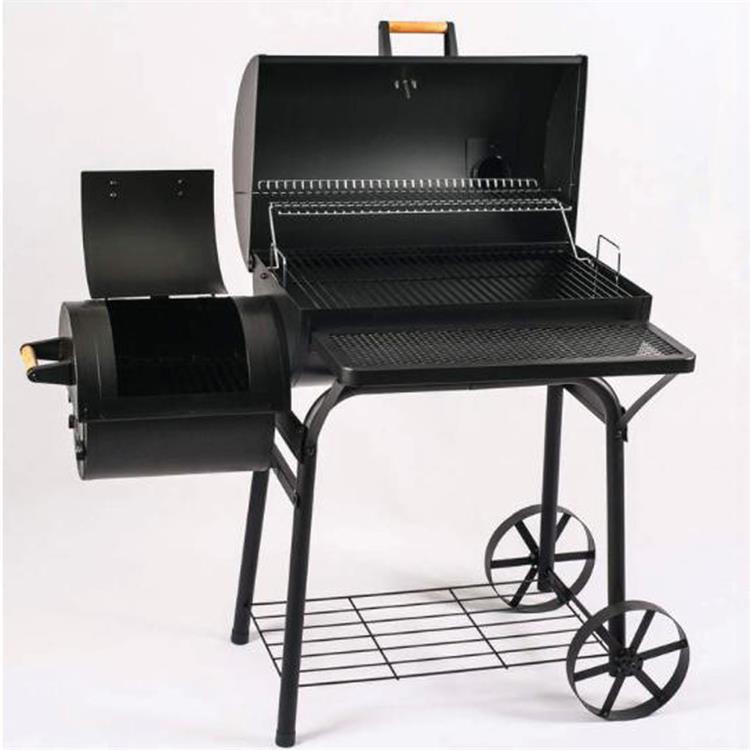Backyard Party Garden Trolley BBQ Grills Outdoor Large Wood Fuel Steel Charcoal Smoker