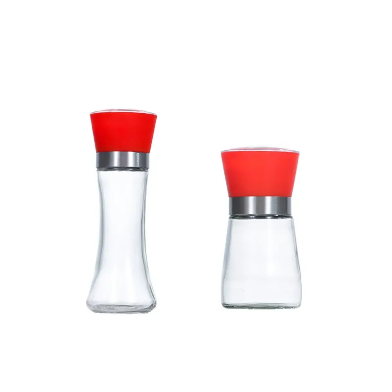 rotating cover mini stainless steel salt and pepper shaker set for cooking