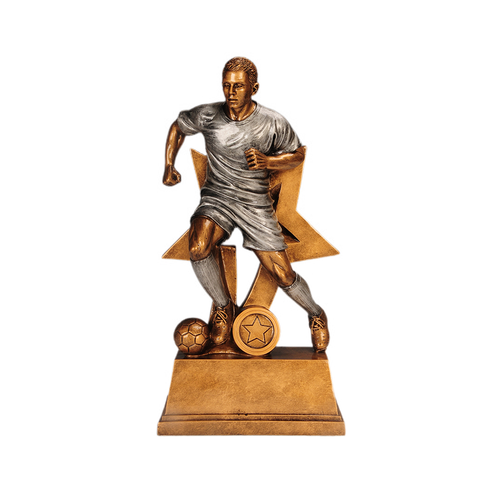 Hot selling wholesale polyresin football award trophy cup resin sports trophees resin trophy