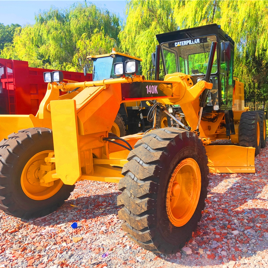 Used Caterpillar 140 K Motor Grader Construction Machinery CAT Road Grader Equipment Good Condition Road Grading Blading Machine