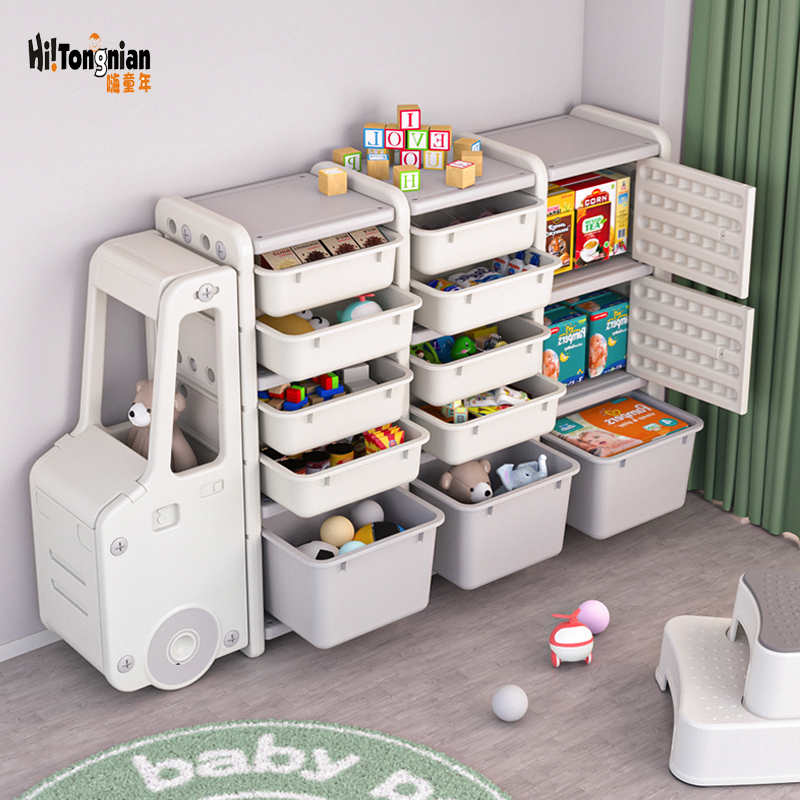 Multifunction Baby Indoor Bookshelf Plastic Storage Box Cabinet Children Toys Storage Book Shelf Bookcase Kids Furniture Cartoon