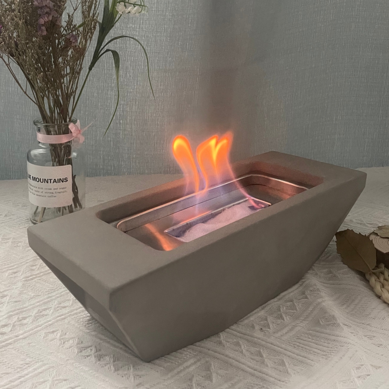 New pruoduct ship shape alcohol tabletop fire pit custom natural marble factory wholesale Smokeless tabletop ethanol fireplace