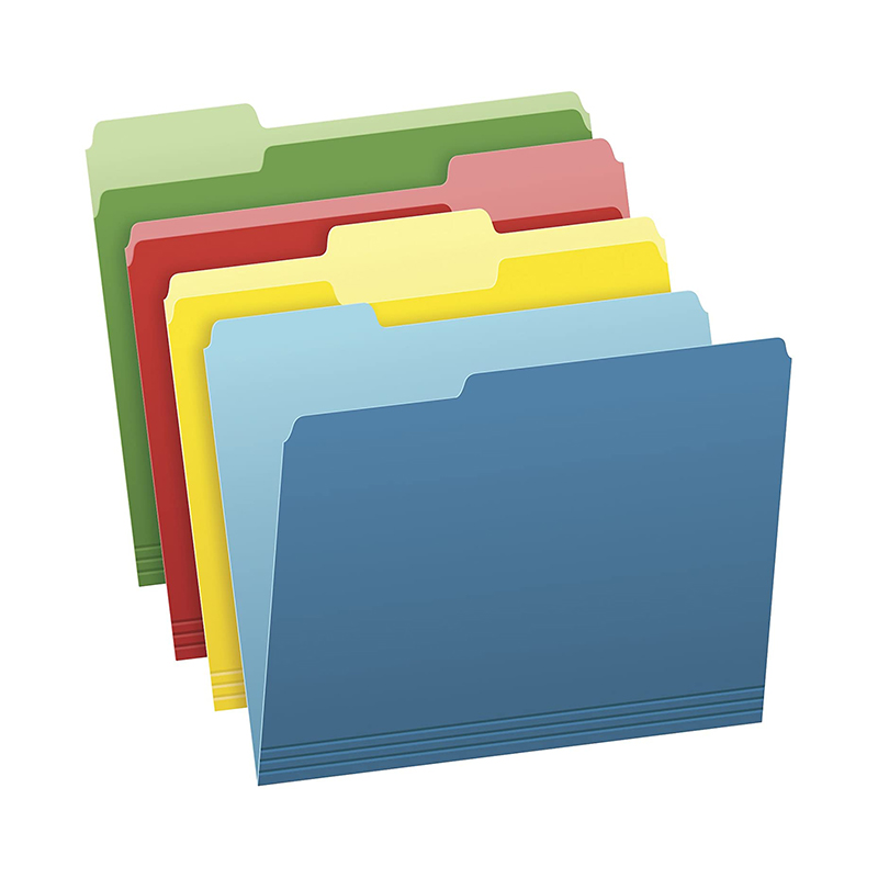 Pendaflex Two-Tone Color File Folders, Letter Size, Assorted Colors 1/3-Cut Tabs, Assorted, 3