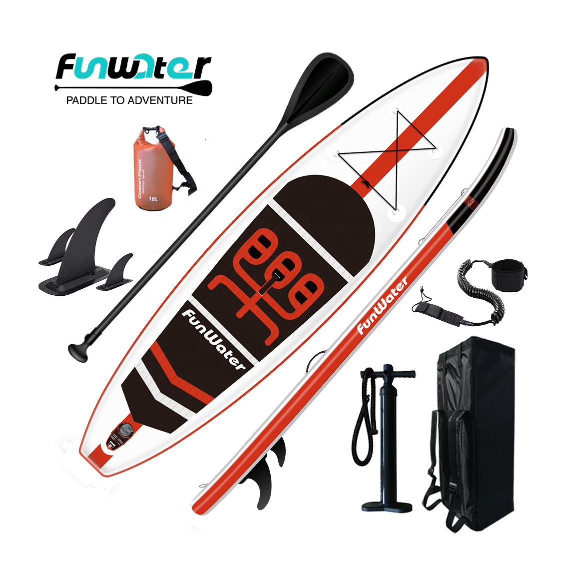 Надувная доска для sup серфинга FUNWATER, оптовая продажа, надувная пластиковая доска для серфинга унисекс