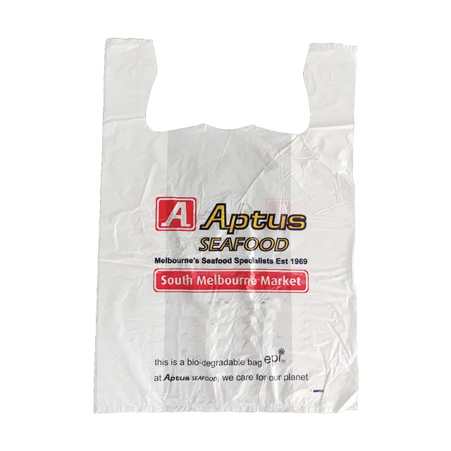 Compostable/biodegradable T-shirt Bag 100% Biodegradable Compostable Plastic T-shirt Bag With Good Quality