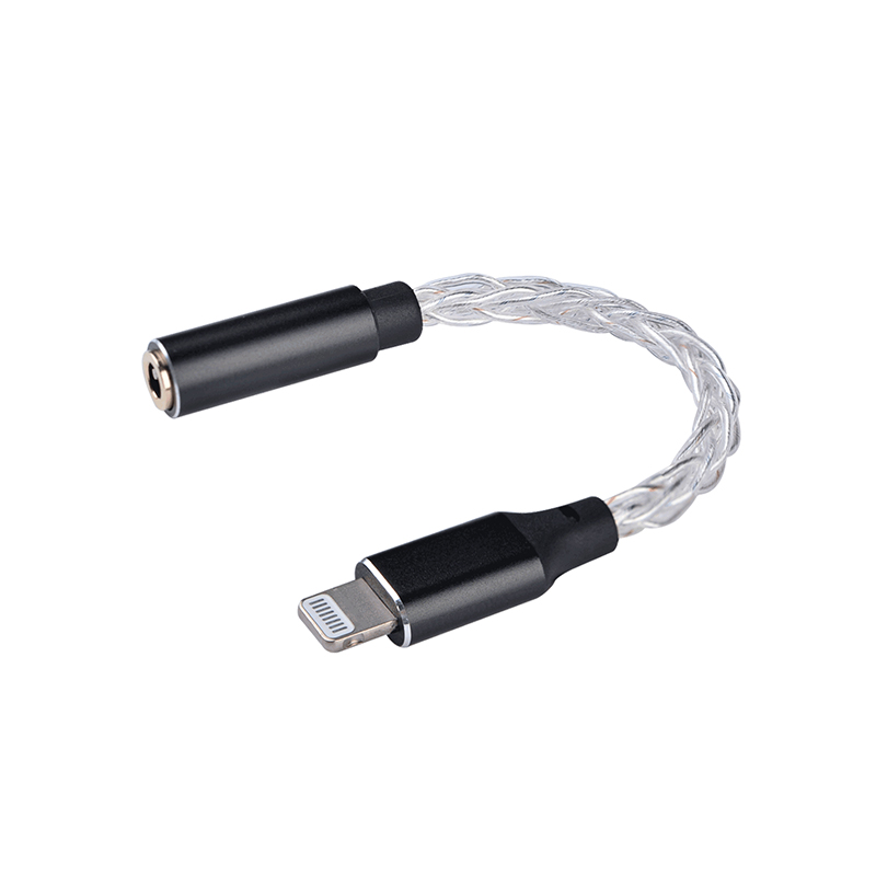 Посеребренный Hi-Fi MFi кабель-переходник с Lightning на 3,5 мм для iPhone