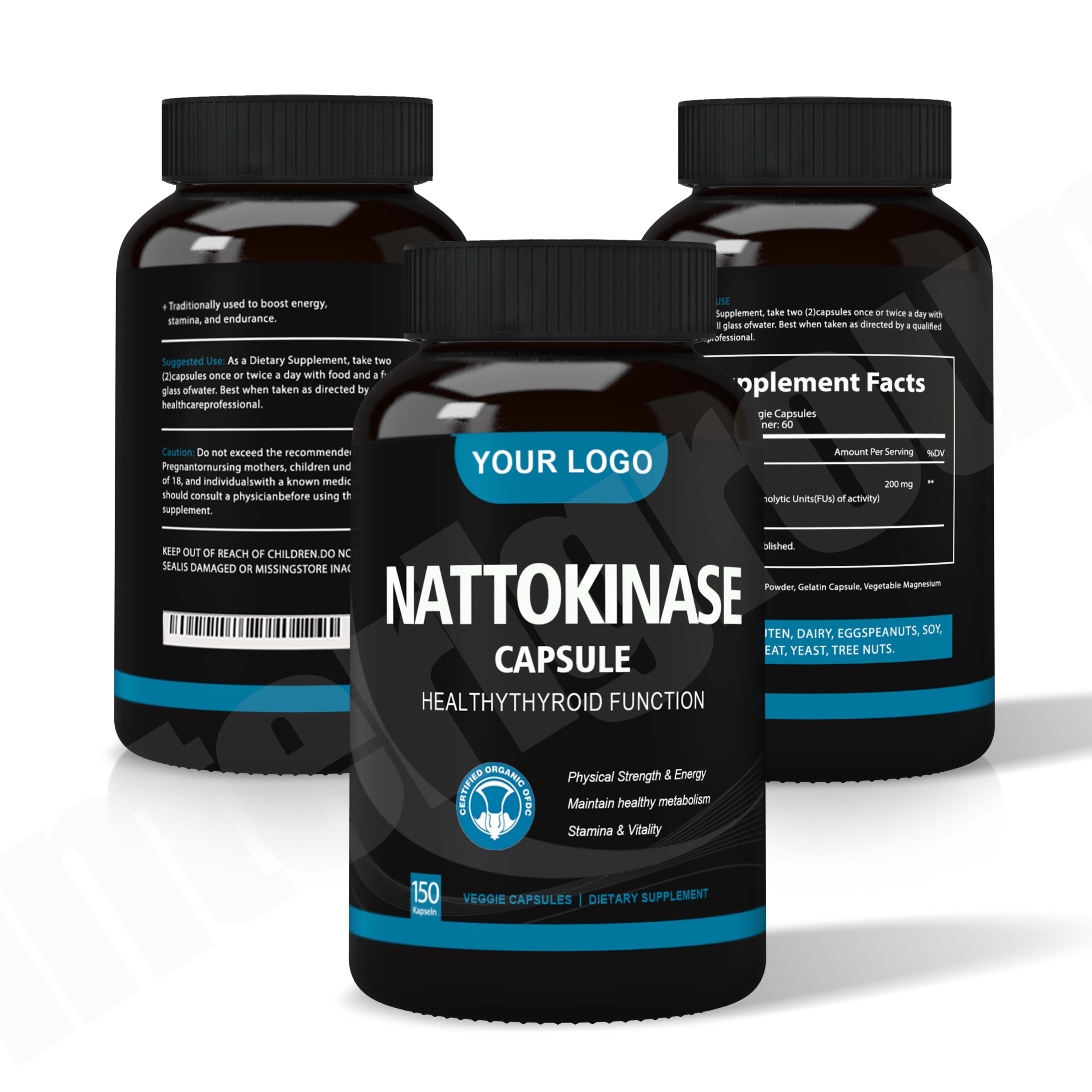 OEM Food Supplement Natto Extract nattokinase Organic 20000 Nattokinase Capsules