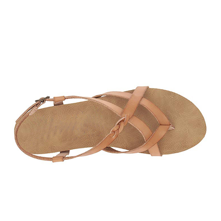 Great Value Comfortable Latest Simple Design Flat Slide Casual Shoes Womens Leather Sandals