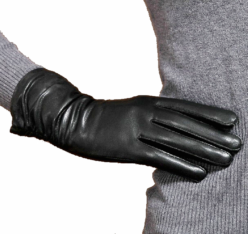 Wholesale sales Women 30cm Long Black Leather opera Evening Party Driving Gloves For Size S M L XL