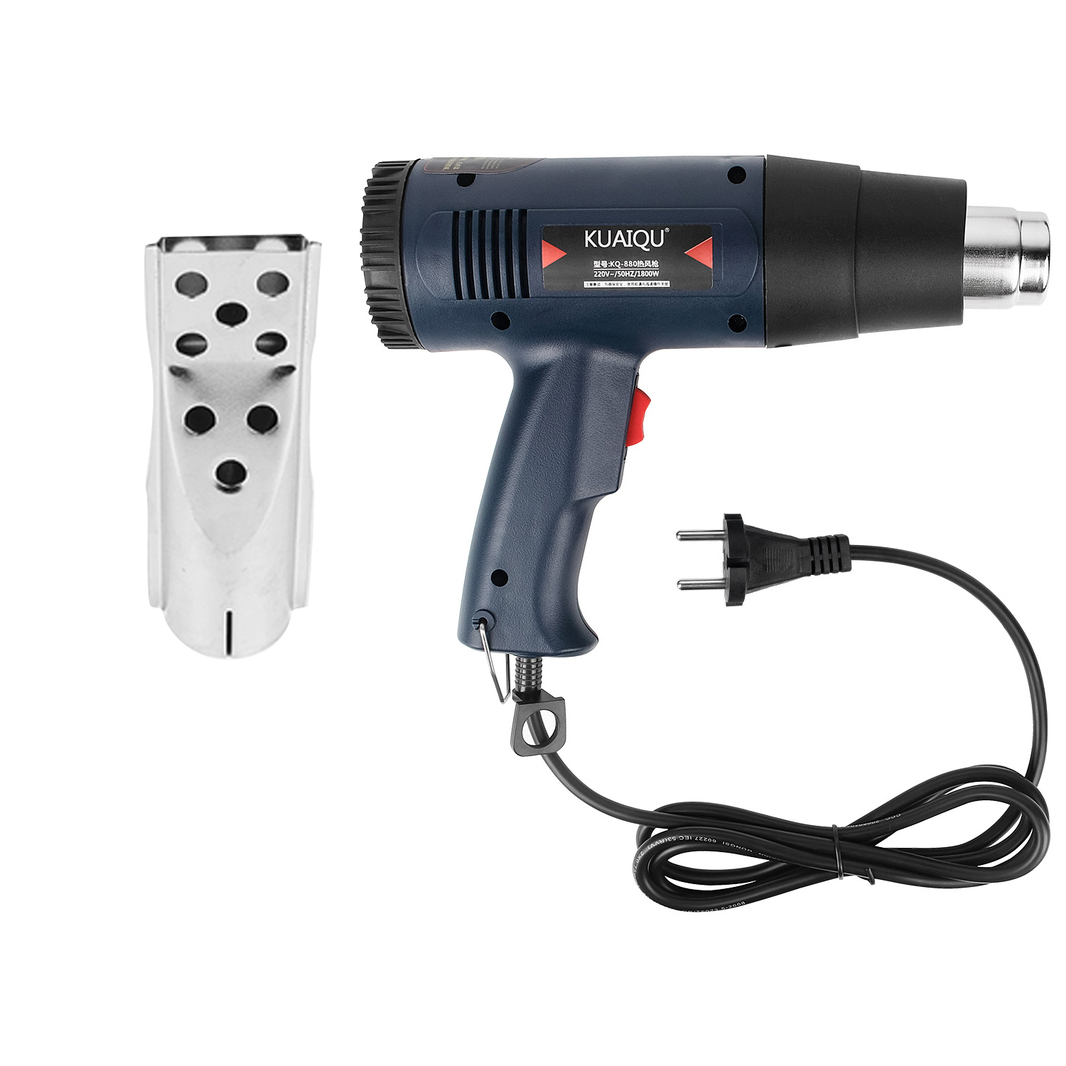 KQ880 60~600 Degrees Centigrade 1800W Profession Portable Mini Hot Air Gun With Air Nozzle