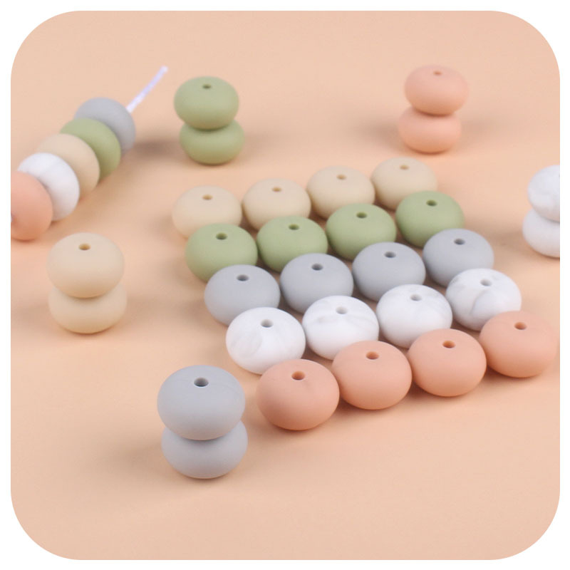 Wholesale Loose Food Grade BPA Free Soft Baby Chew Teething Abacus Silicone Beads For Teething Jewelry