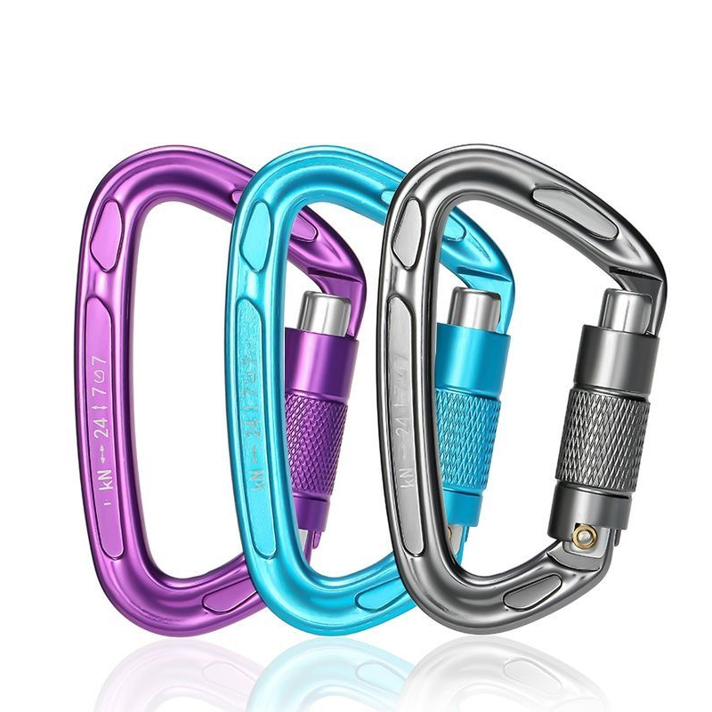 metal aviation aluminum climbing carabiner hook clip light weight auto locking triact carabiner