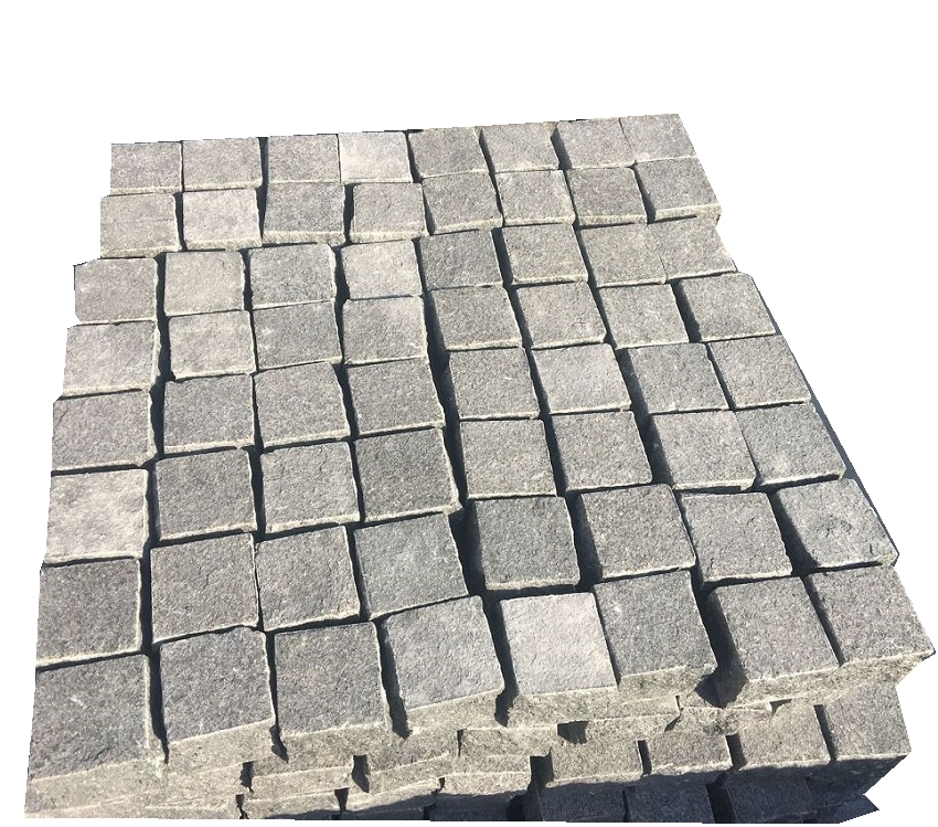 Black Pearl Granite Flamed Cobble Stone Driveway Cobbles Pavers