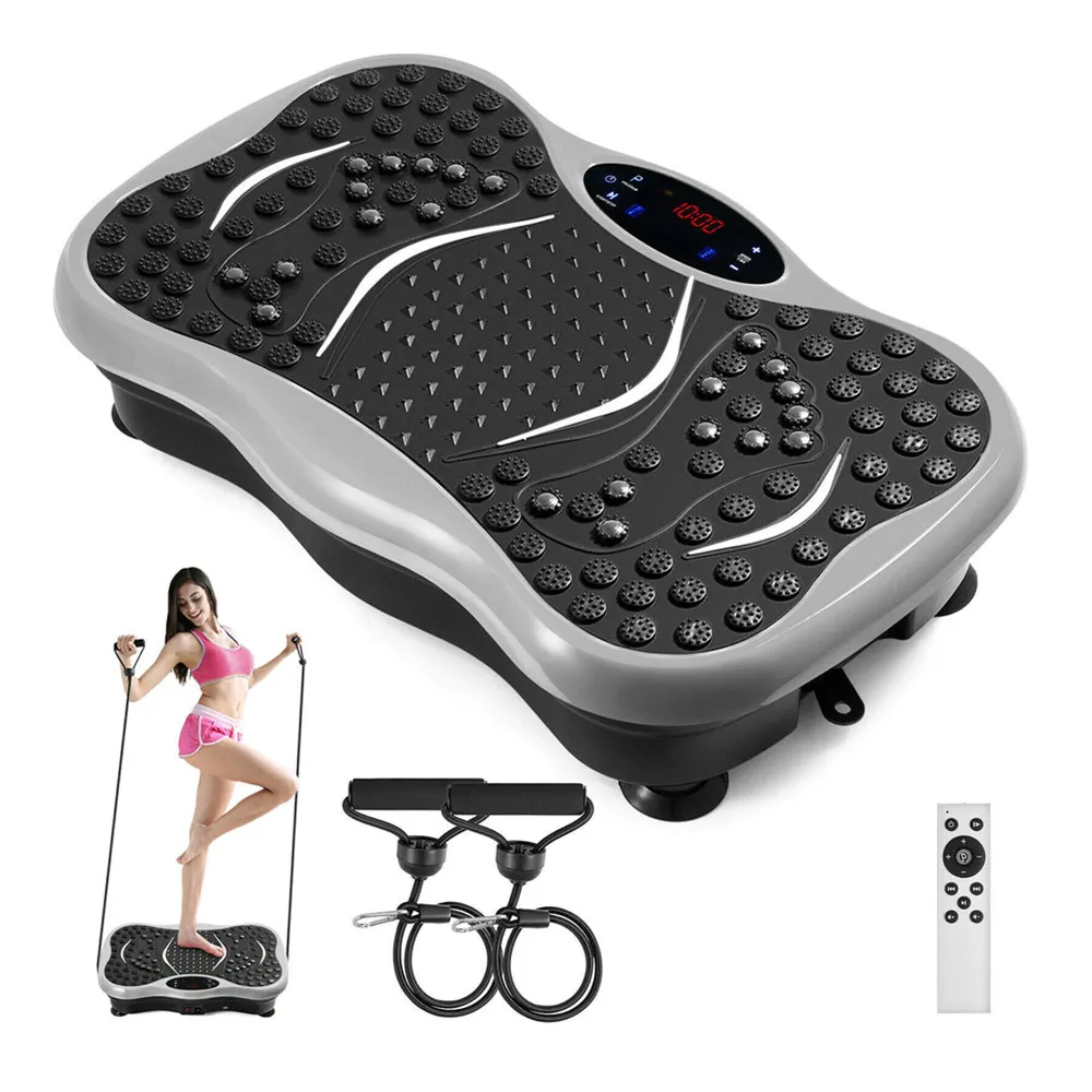 Best Choice 4D Vibration Plate Exercise Machine Whole Body Fitness Training Platform for Weight Loss & Toning w/Resistance Bands