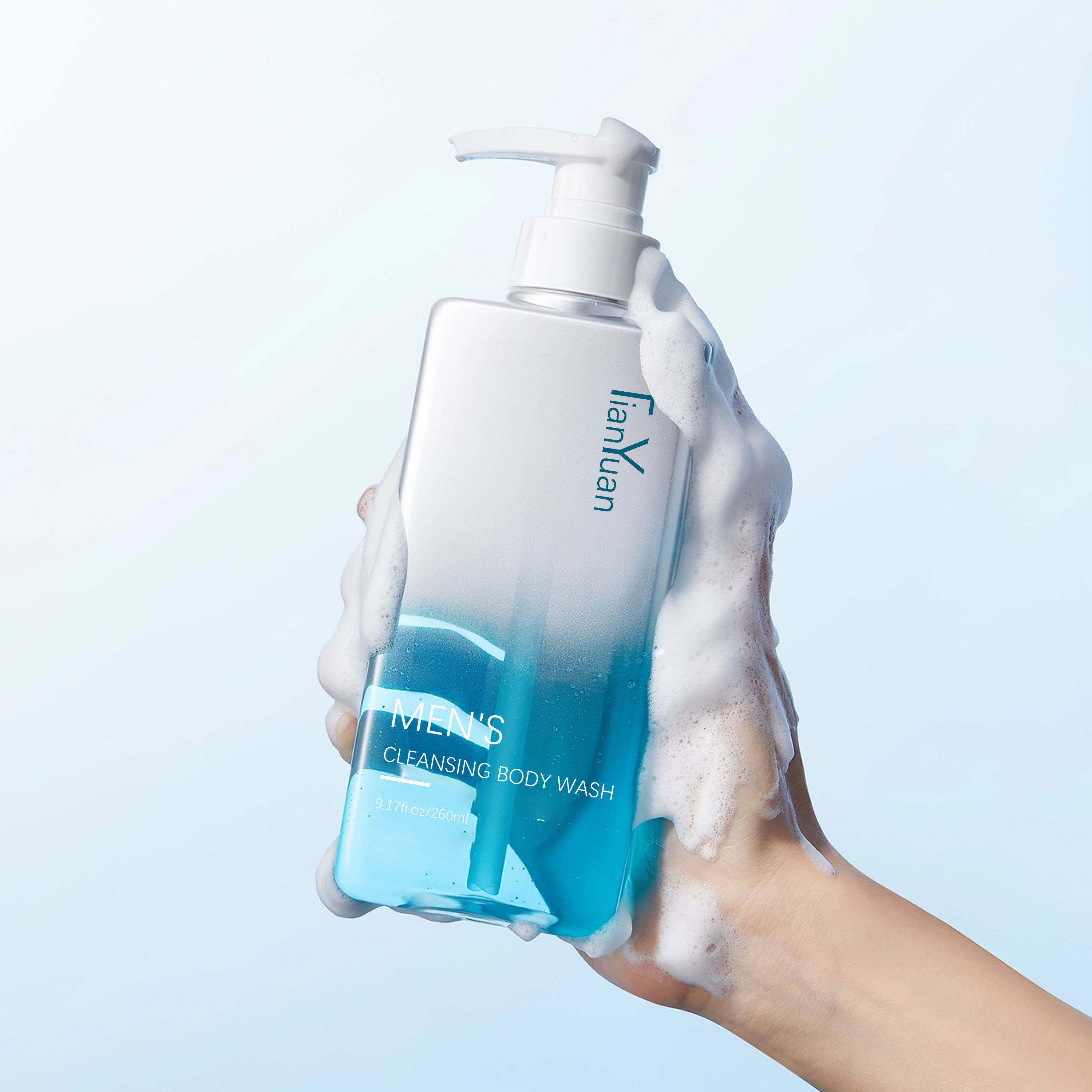 OEM ODM Men's Dual Purpose Deep Cleansing Facial Skin Cleanser Verbena Foam Men's Body Light Scent Daily Shower Gel
