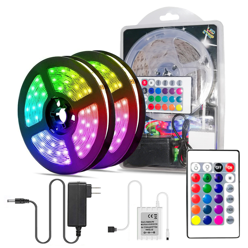 5 м умная RGB световая лента высокого качества 2835 SMD светодиодная лента с дистанционным управлением многоцветная светодиодная лента с 24 кнопками для рождественского украшения