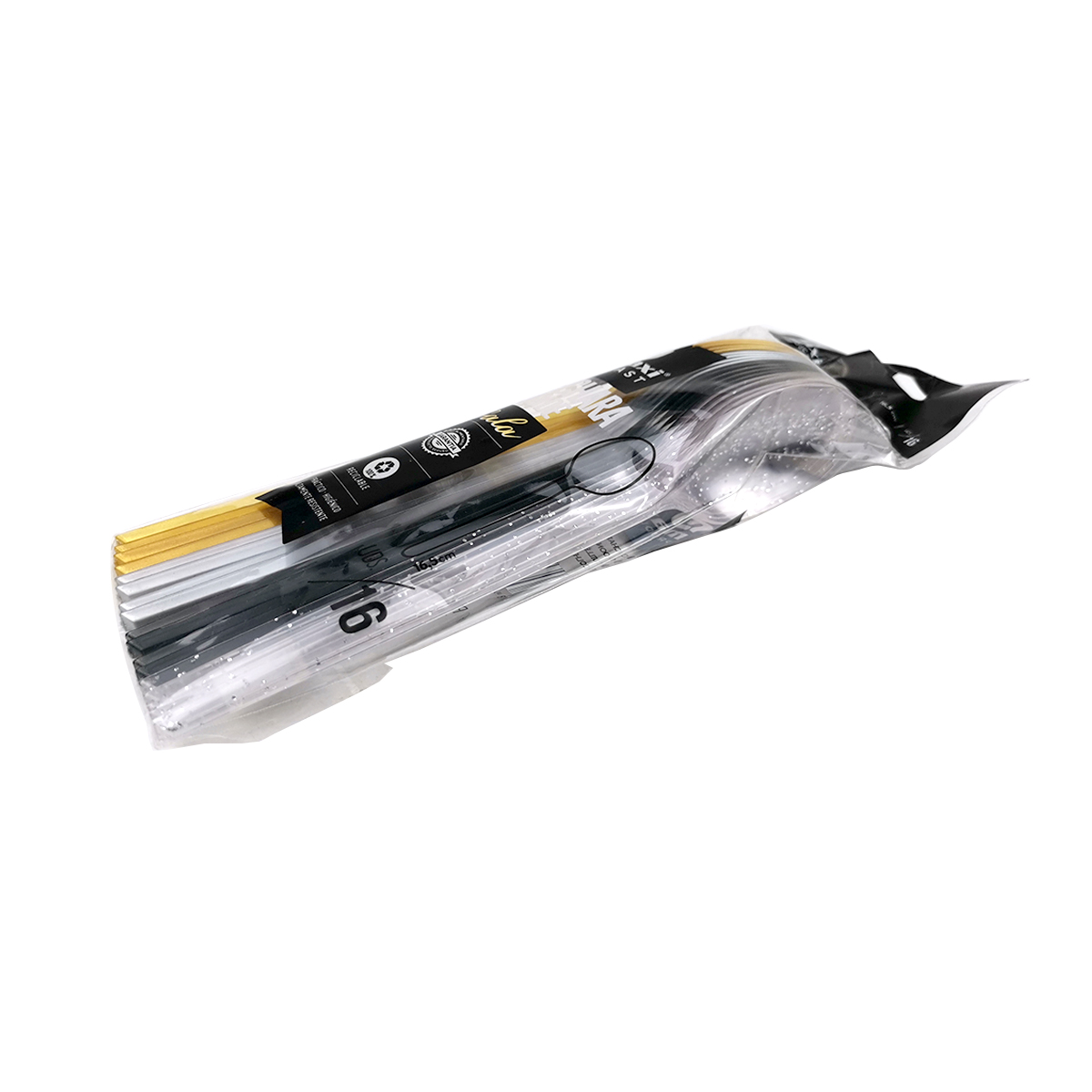 disposable wholesale cheap plastic glitter 16.5cm 16pc ginger/black/navy gray/light gray long handle spoon