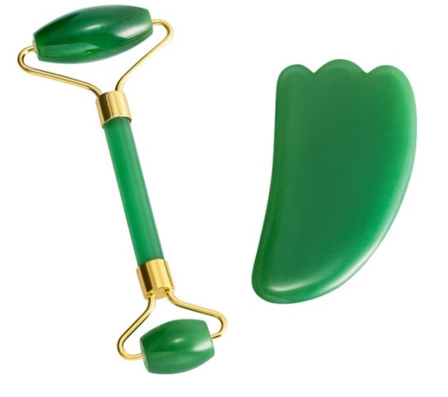 Gua Sha Jade Roller Set For Face And Body Massage