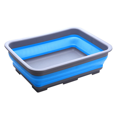 Creative tpr foldable drain basket kitchen washing basket portable bathroom washbasin laundry tub