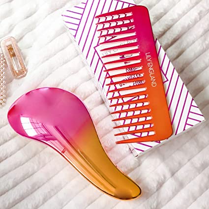 Detangling Brush Hairbrush logo and Comb Set - Detangler Hairbrush for Wet Dry Curly Women & Kids brushes hair