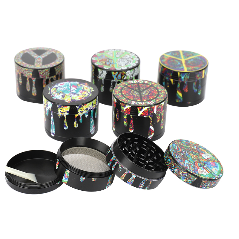 Factory High Quality Custom Logo Tobacco Herb Grinder 4 Layers Zinc Alloy Weed Hemp Grinder