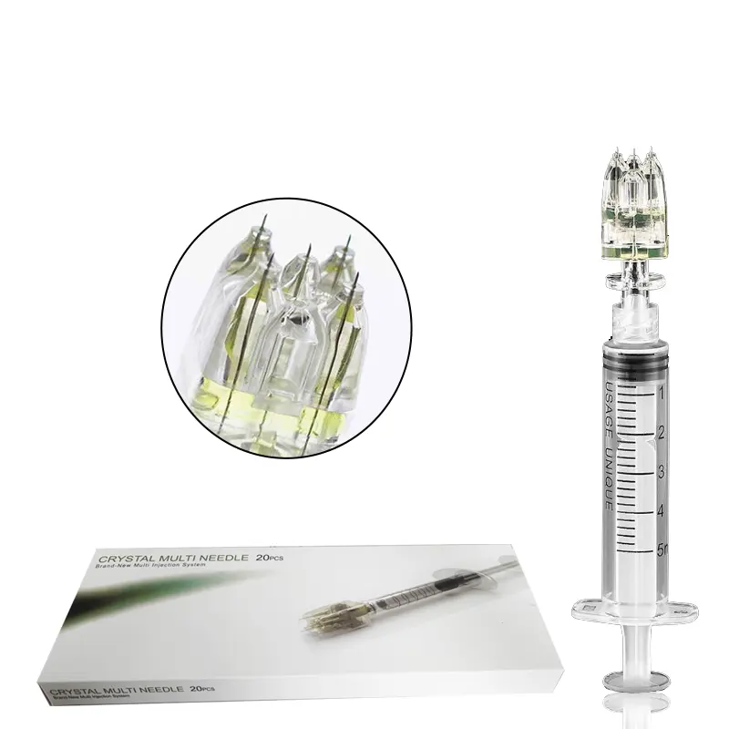 Crystal Multi Needle 5-Pin Meso Filler Injector for Face Skin Rejuvenation Manual Dermal Filler Injection Tool