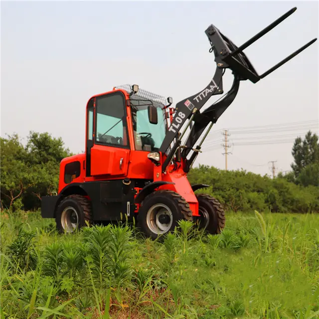 TITAN 4 wheel drive 0.8 ton articulated small mini wheel loader front end loader for farm garden muti purpose use