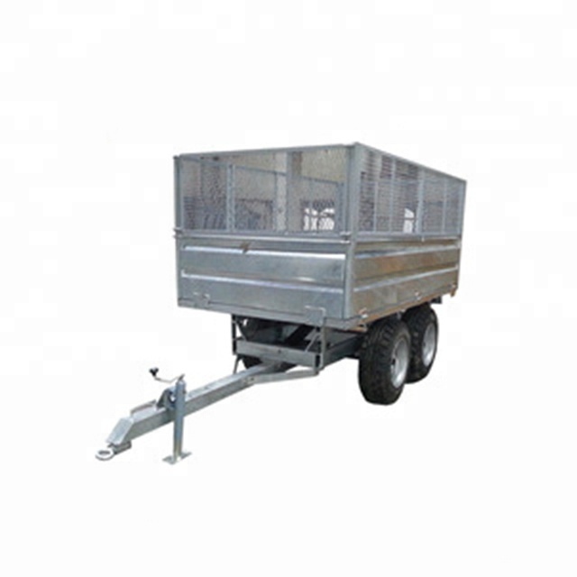 farm trailer, hot dip galvanized cargo dump trailer; tractor tipping trailer for farm transportation